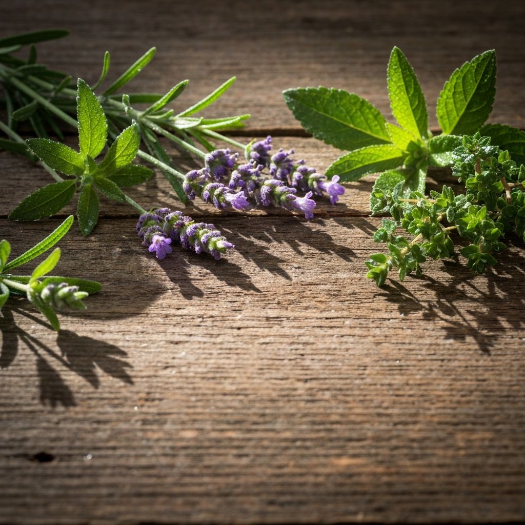 Frische Kräuter und natürliche Pflanzen